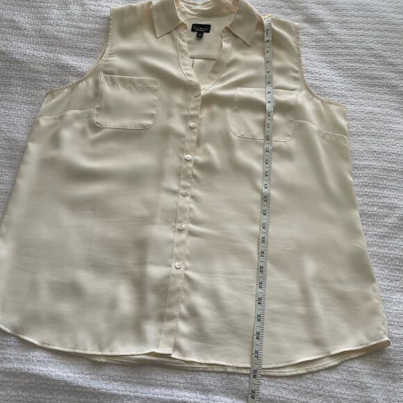 XL Talbots Nantucket Cream Sleeveless Button-Down Blouse - Picture 6 of 6